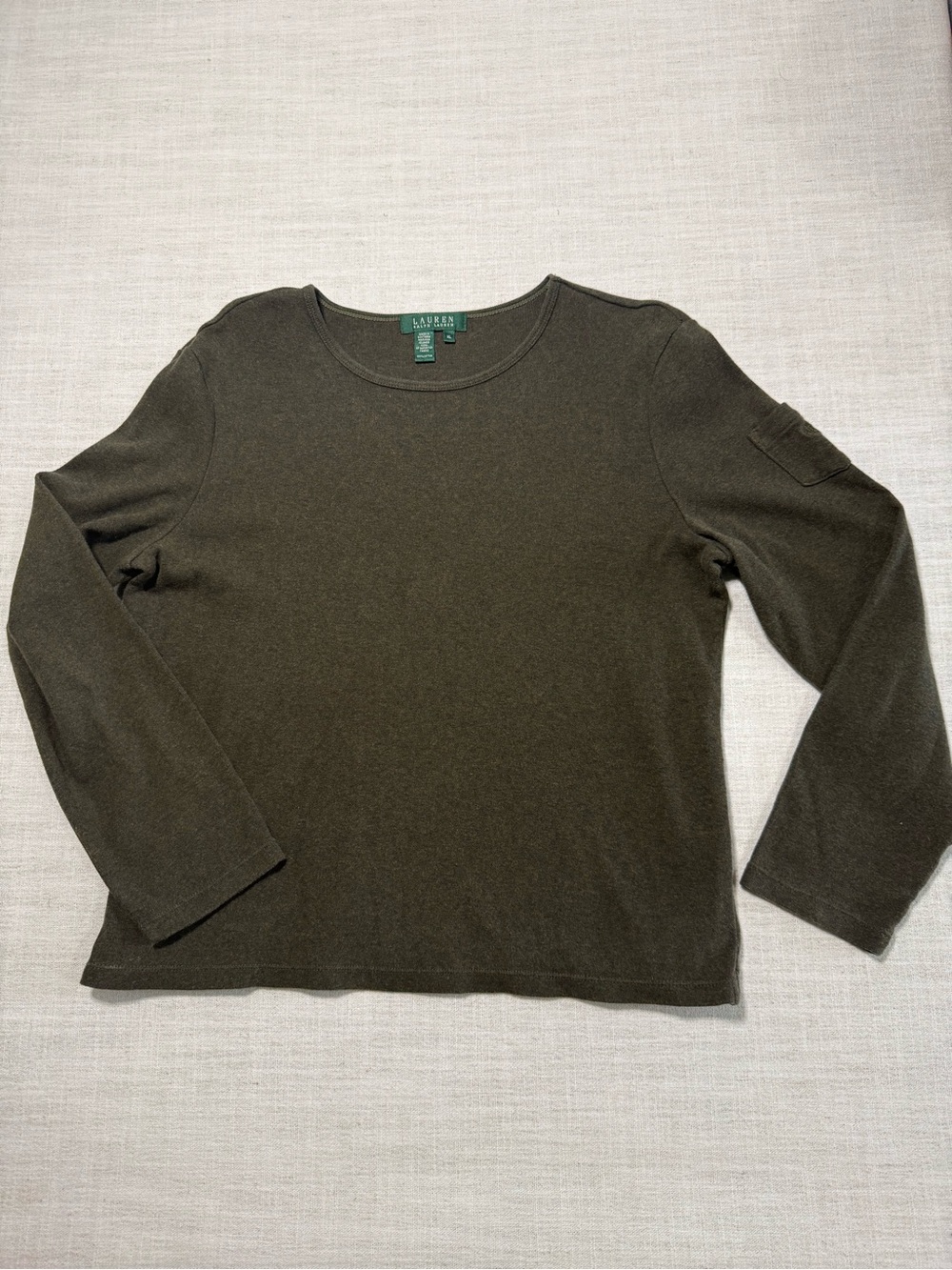 Ralph Lauren Men's Olive Green Crewneck Sweater